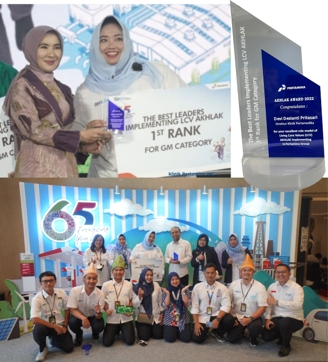 Klinik Pertamina IHC Memperoleh The Best Leaders Implementing LCV AKHLAK 1st Rank for GM Category dan The Best Agent of Change