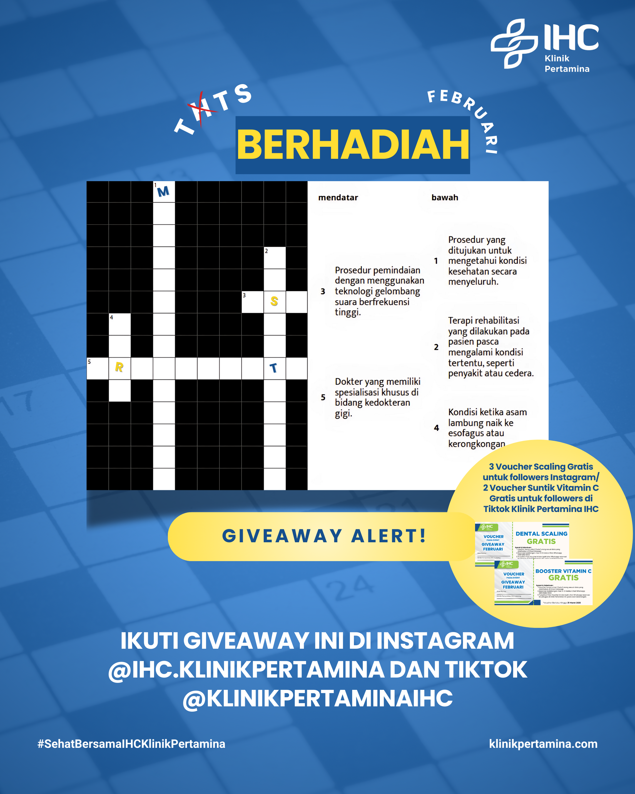 Ikuti Giveawaynya di Instagram dan Tiktok Klinik Pertamina IHC