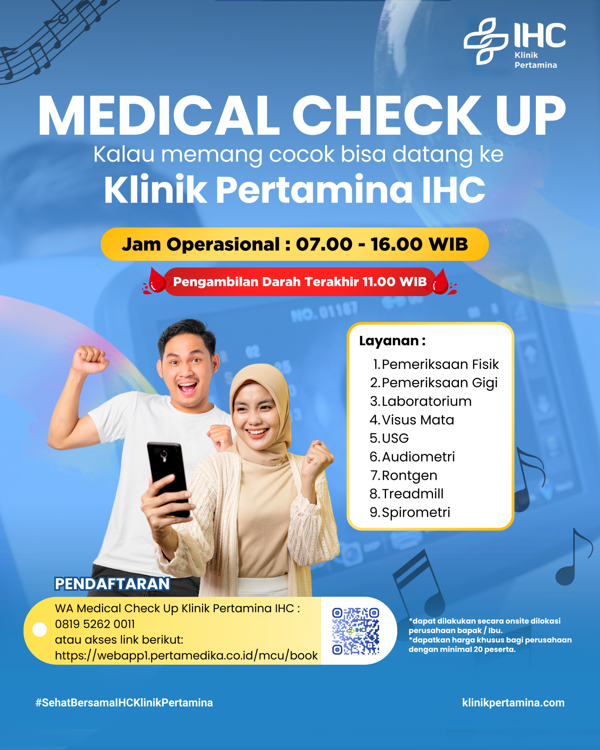 MCU KLINIK PERTAMINA IHC BUKA LAYANAN SABTU