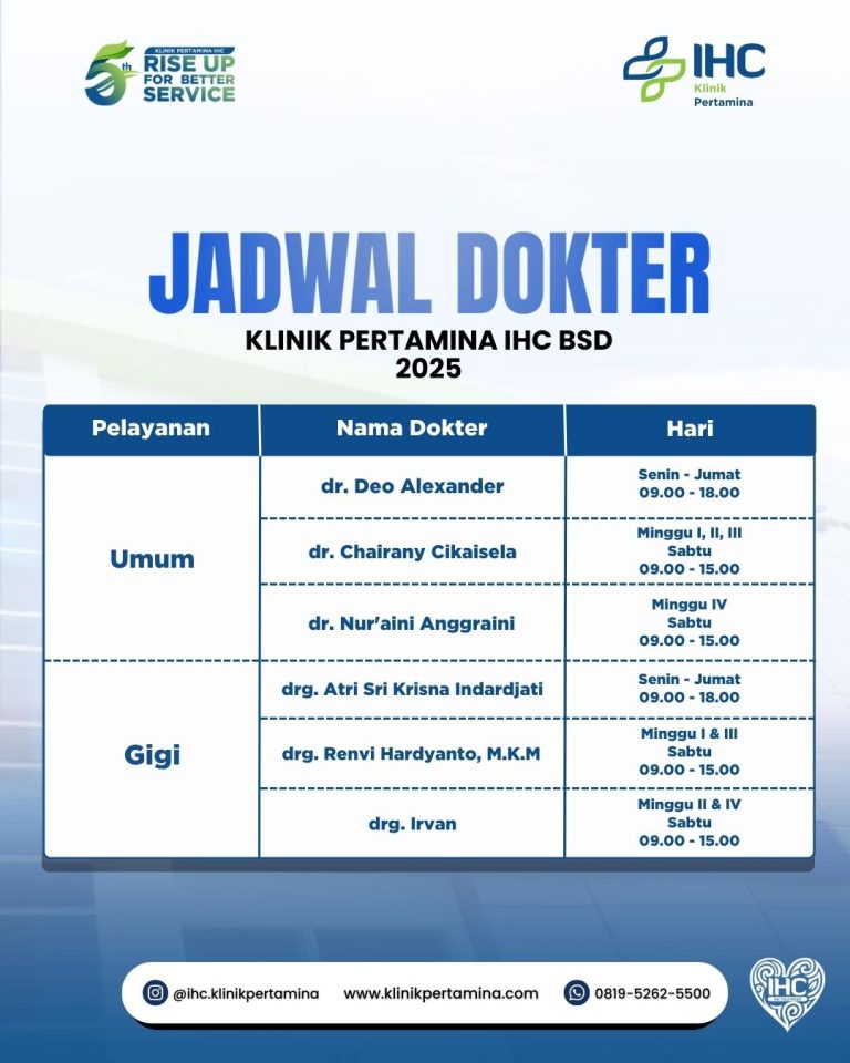 Jadwal Klinik Pertamina IHC BSD