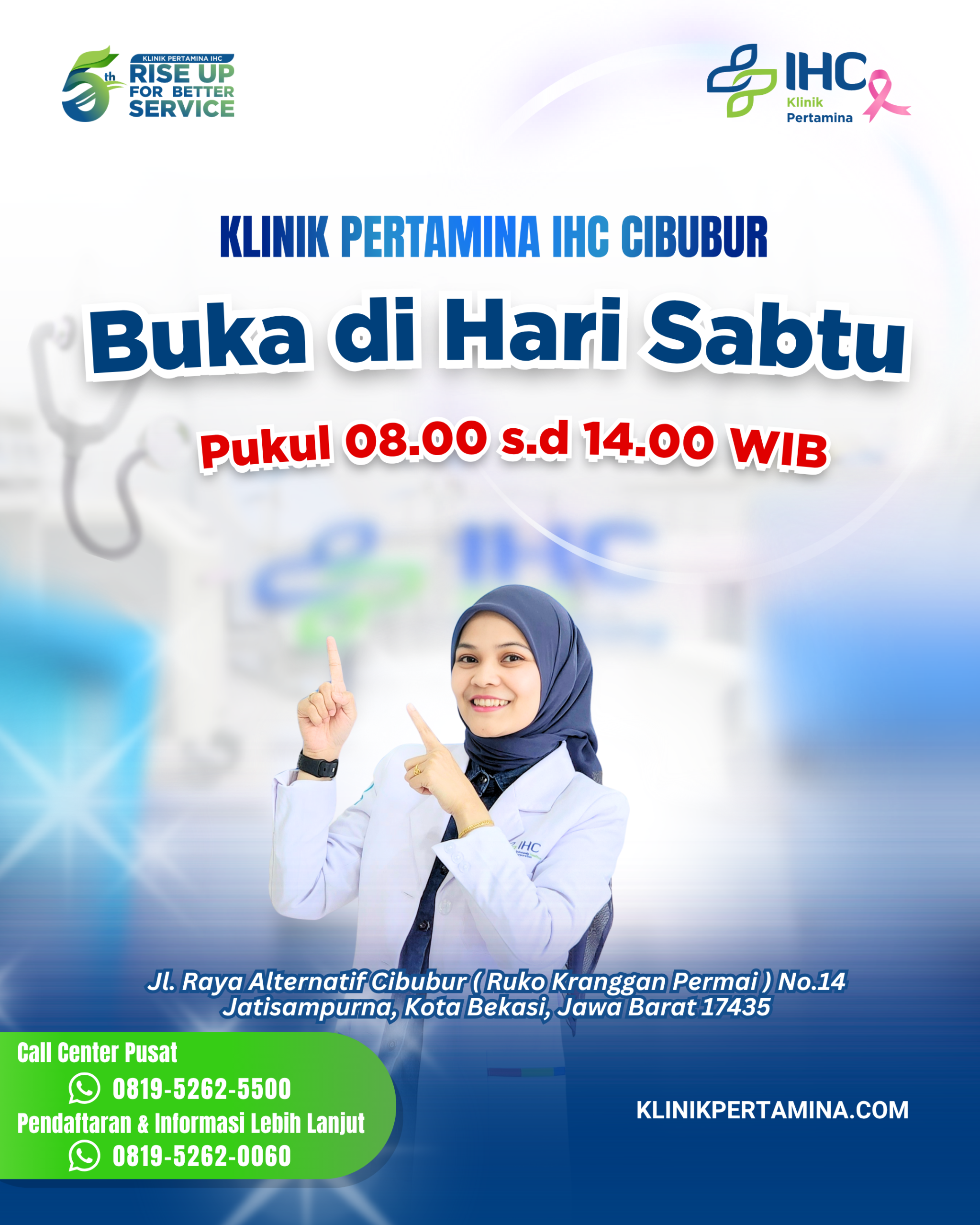 Klinik PERTAMINA IHC Cibubur Buka Sabtu